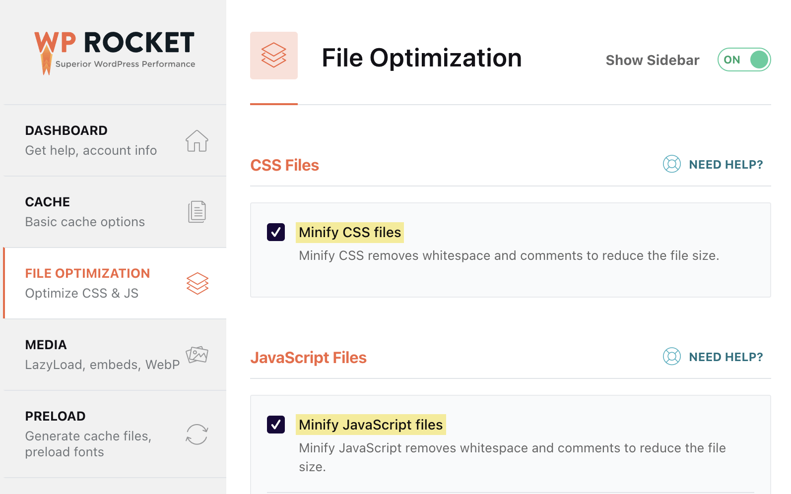 Minification in WP Rocket