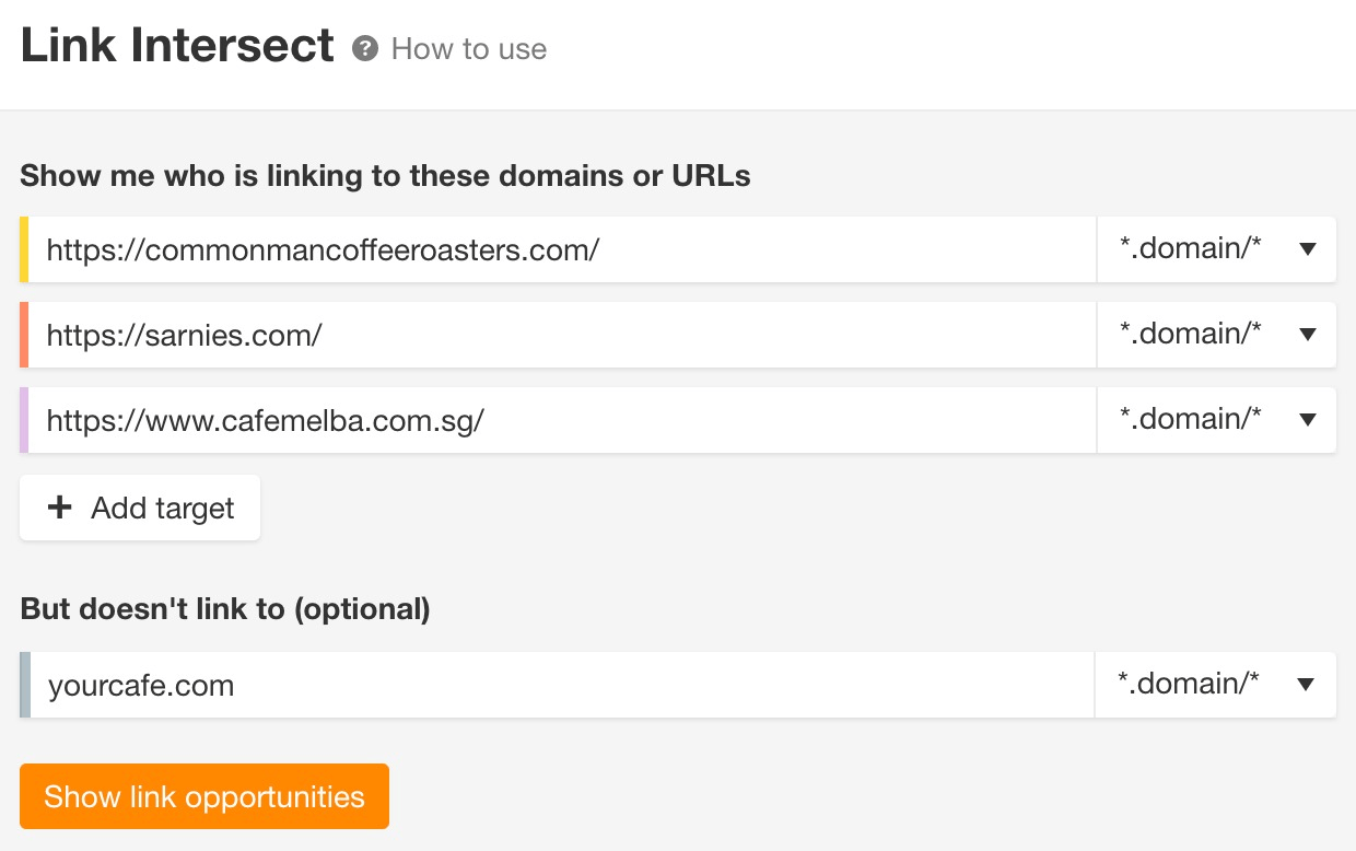 Link Intersect tool