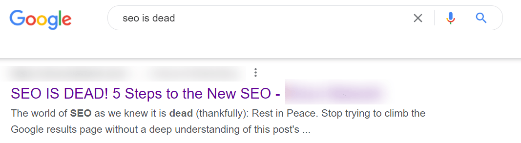 "Seo öldü"için Google arama sonuçları