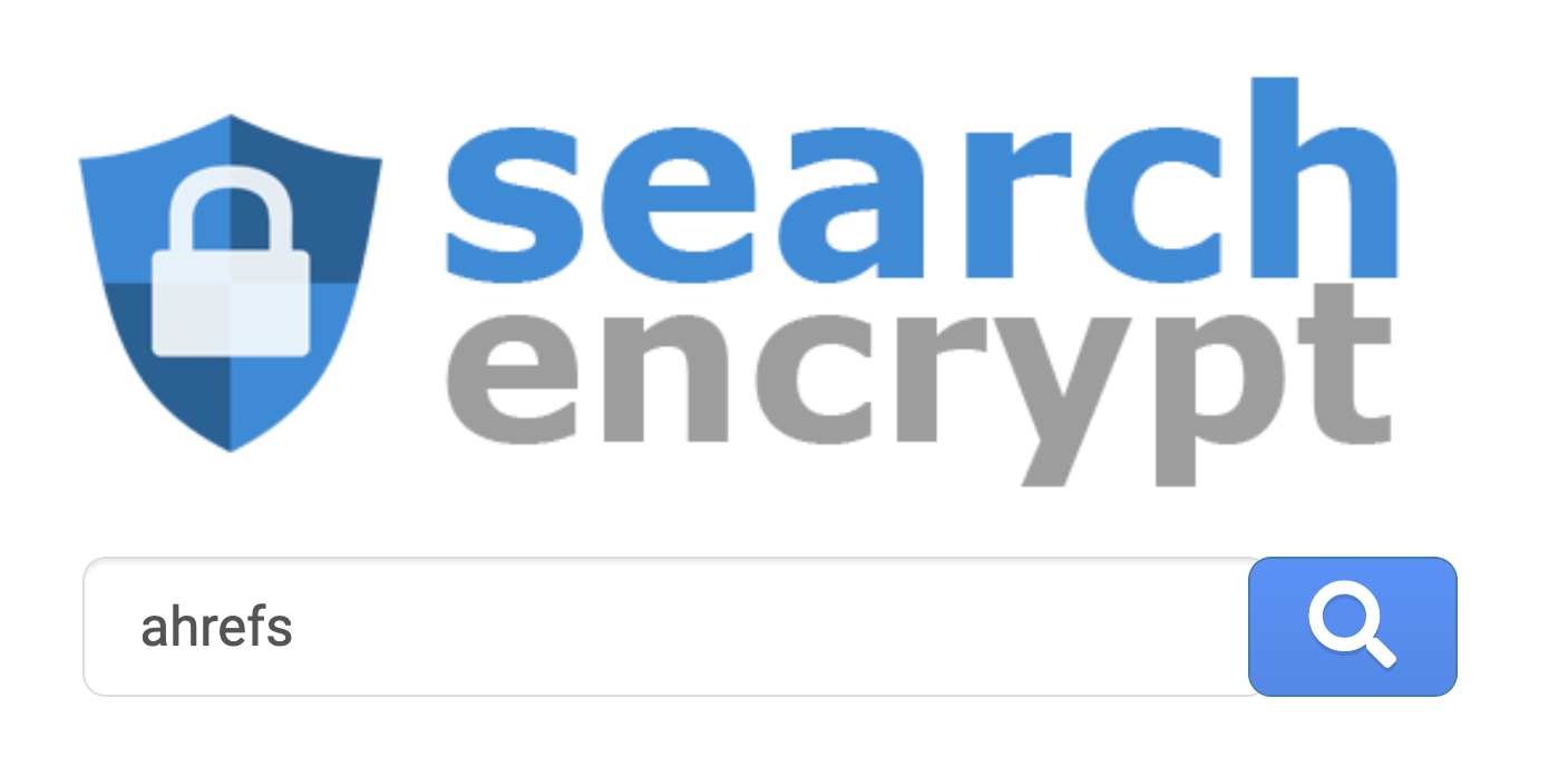 Search Encrypt's homepage. Search term "ahrefs" in text field