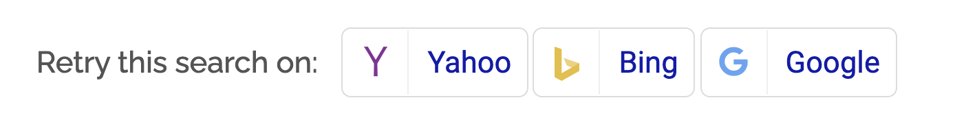 Варианты повторного поиска в Yahoo, Bing и Google