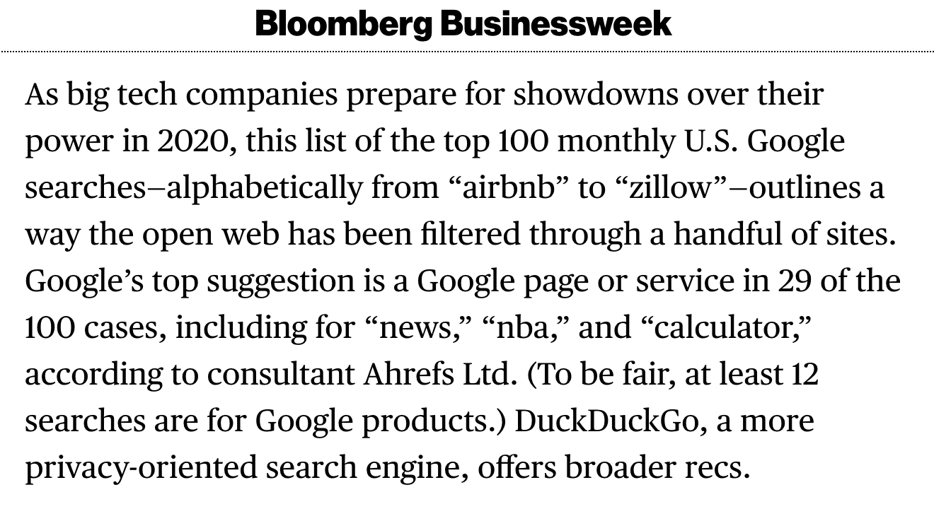 Excerpt of Bloomberg article mentioning Ahrefs 