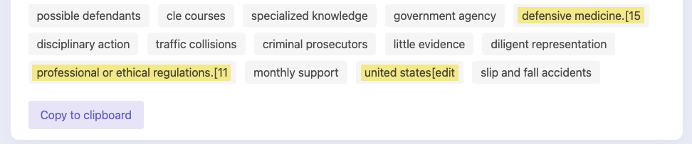 Results with outliers highlighted; for example, "united states"