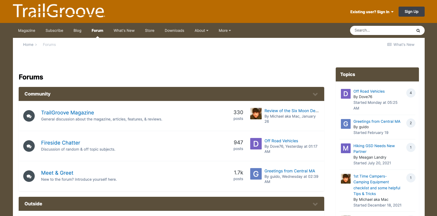 TrailGroove forum 