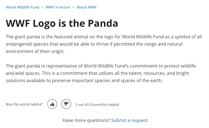 Trecho do artigo "WWF Logo is the Panda"