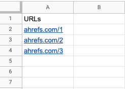 Hit URLs in spreadsheet
