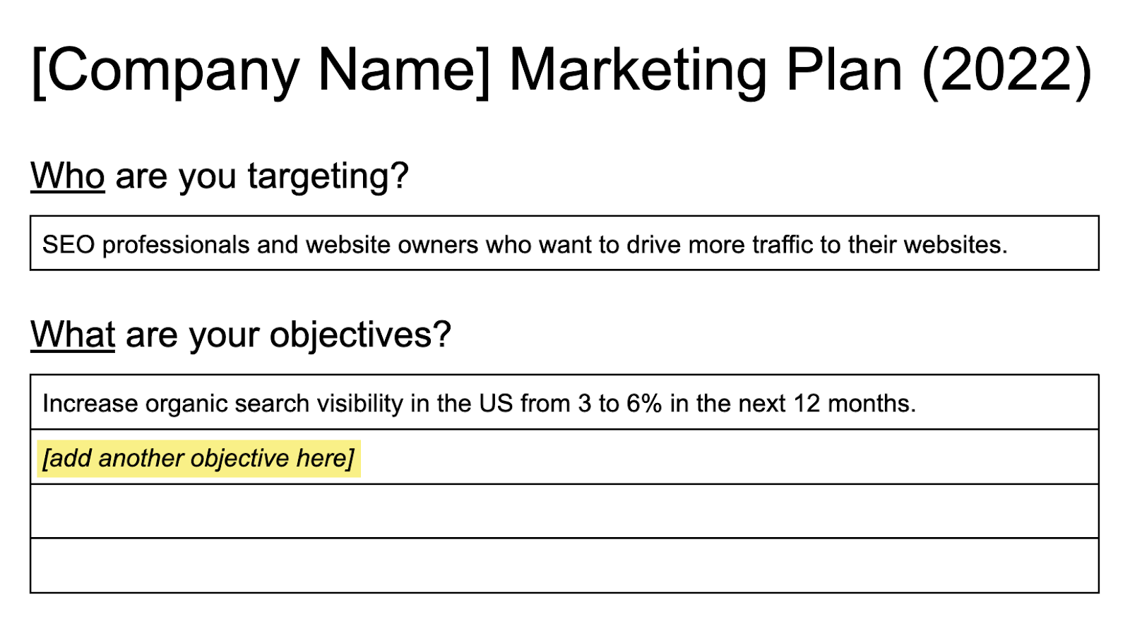 Example of a simple and organized template