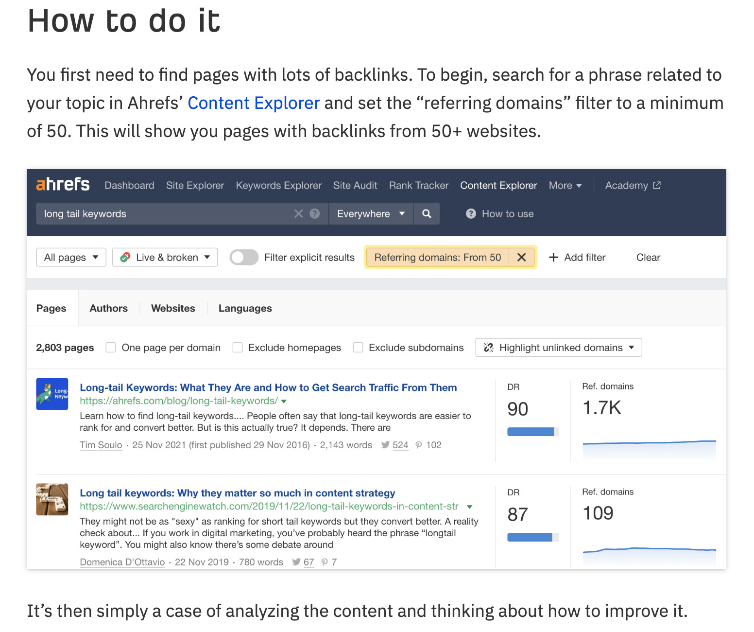 Example of product-led marketing on the Ahrefs blog.