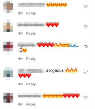 List of Instagram comments with the same few emojis
