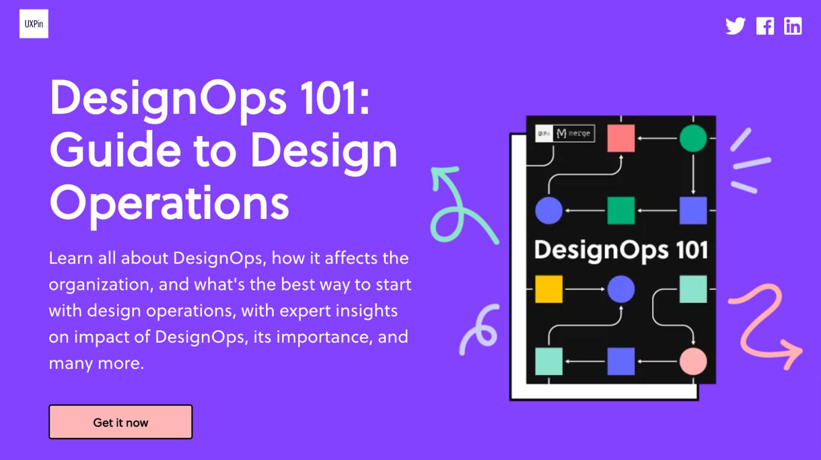 Write-up about DesignOps book. Below that, button to click through and get the book