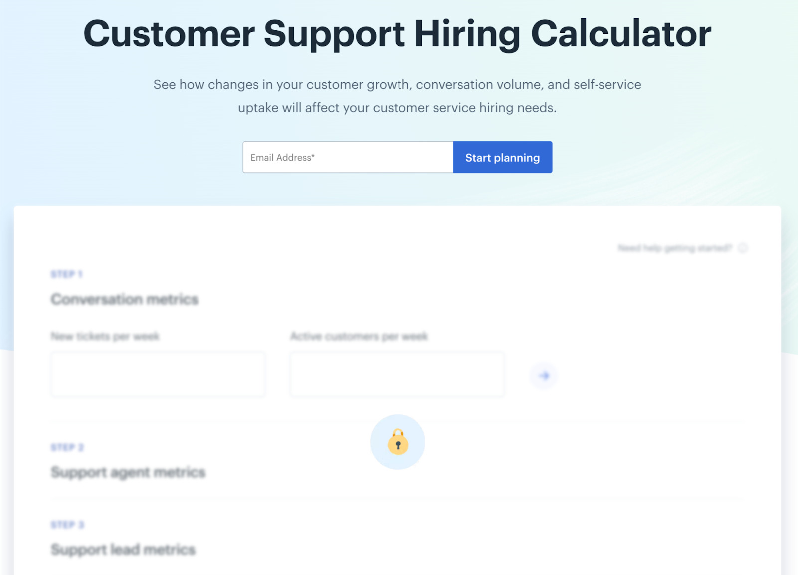 Text field to enter email address to unlock calculator