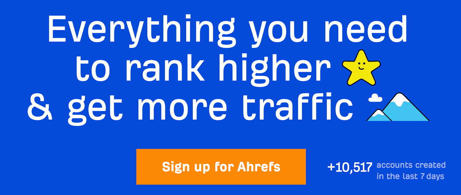 Sentence on Ahrefs' homepage summarizing what our toolset is all about 