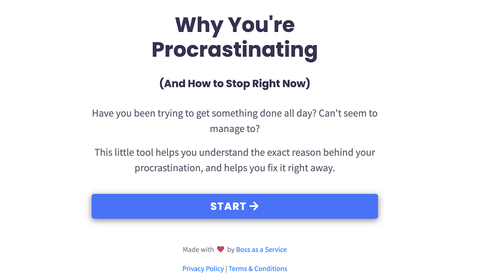 First page explaining what the "Why Do I Procrastinate" quiz is about