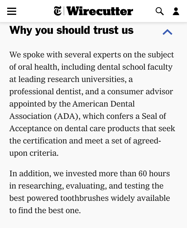 "Why you should trust us" write-up
