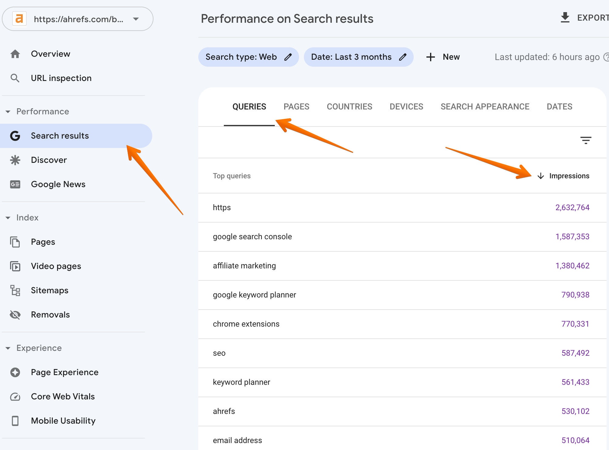 Seed keywords from Google Search Console