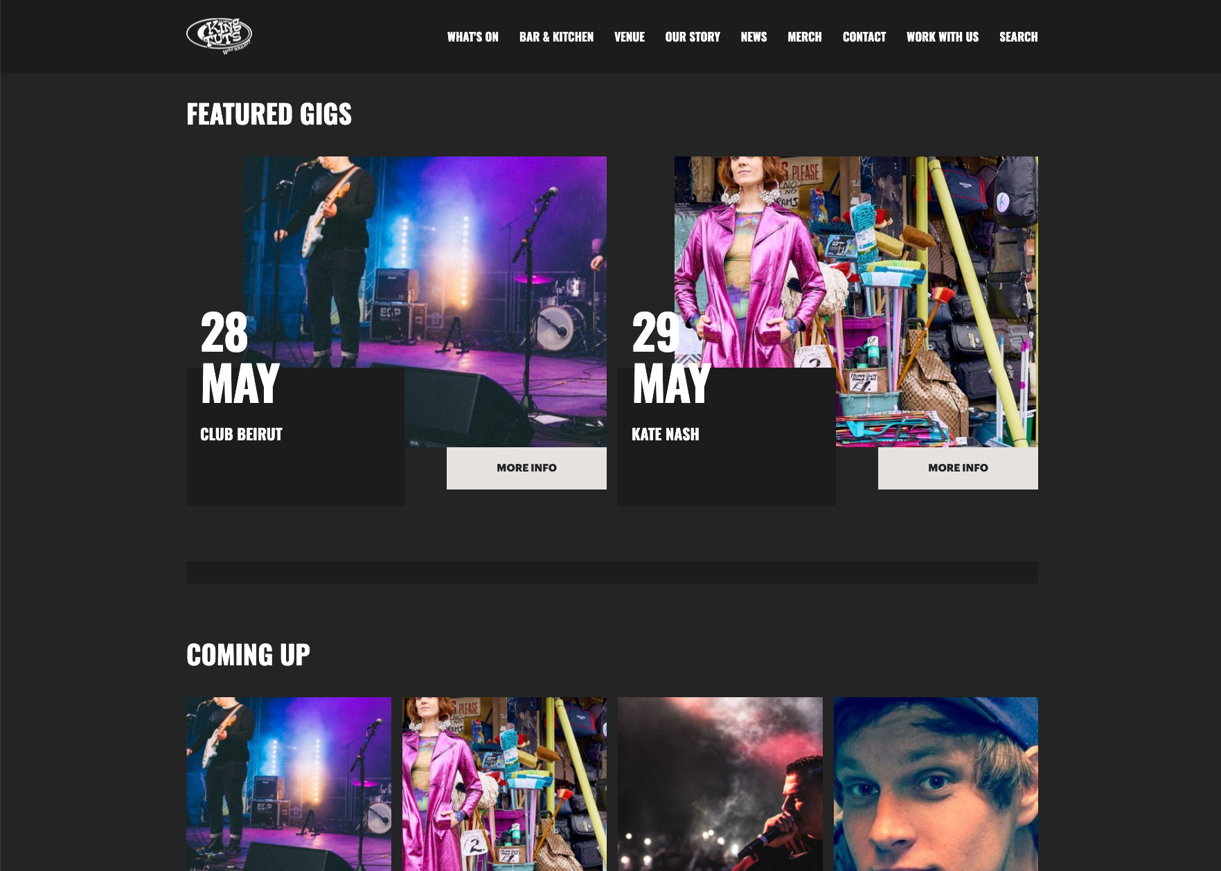 Example of an artist profile page