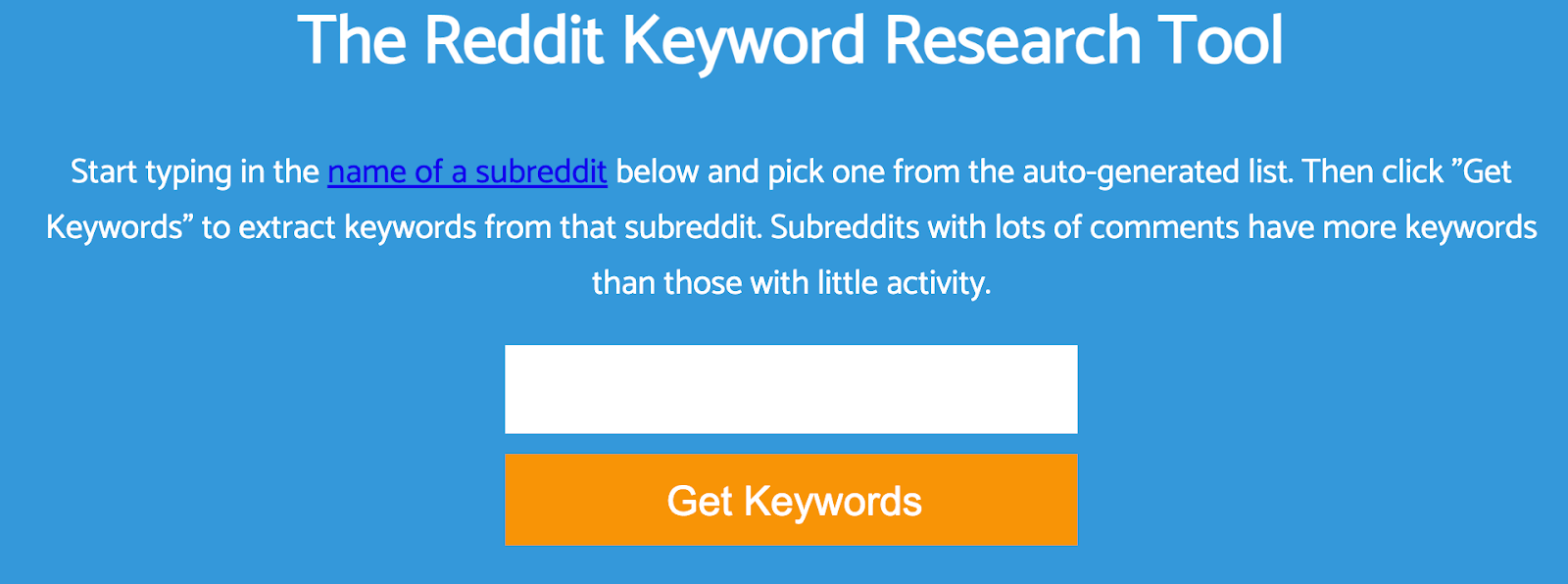 Keyworddit research tool