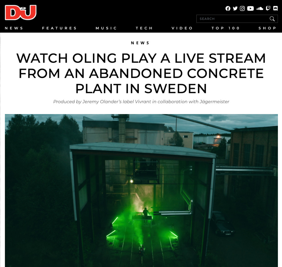 News article about a band's livestream from an abandoned concrete plant
