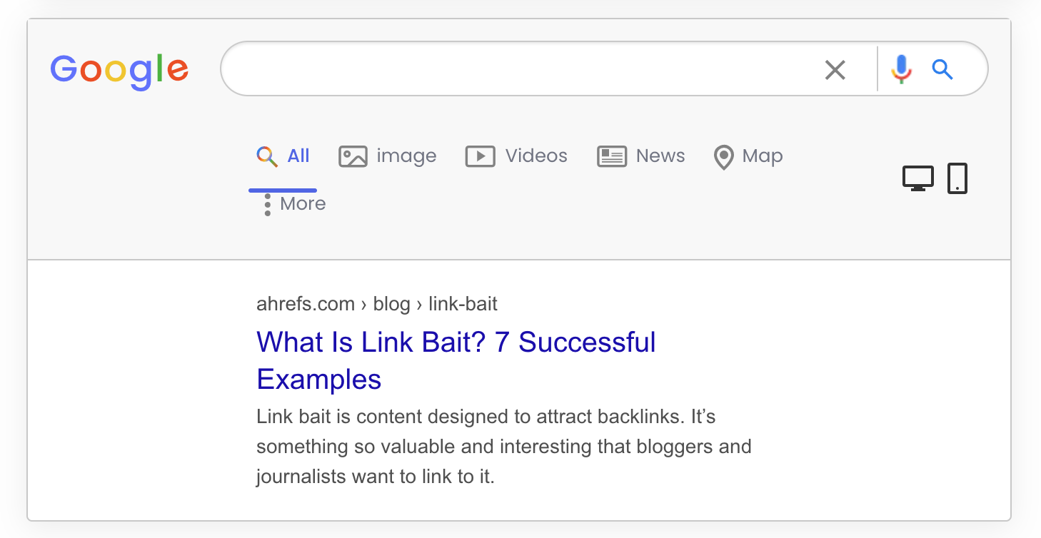 Preview of how webpage looks like on the SERP