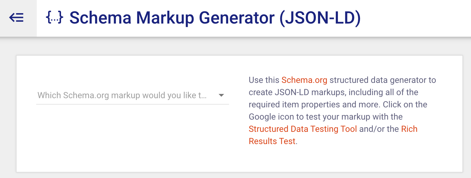 Schema markup generator for JSON-LD format