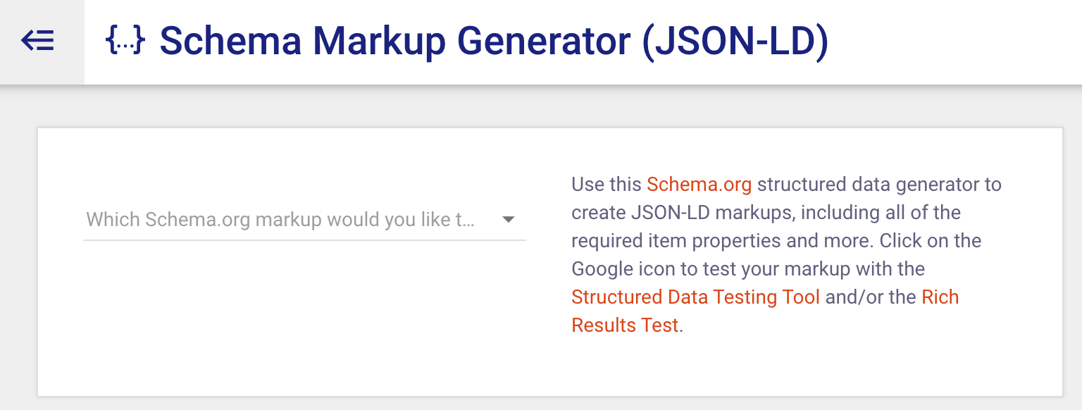 Gerador de marcação de esquema para o formato JSON-LD