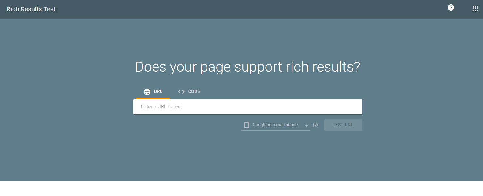 Google's Rich Results testing tool