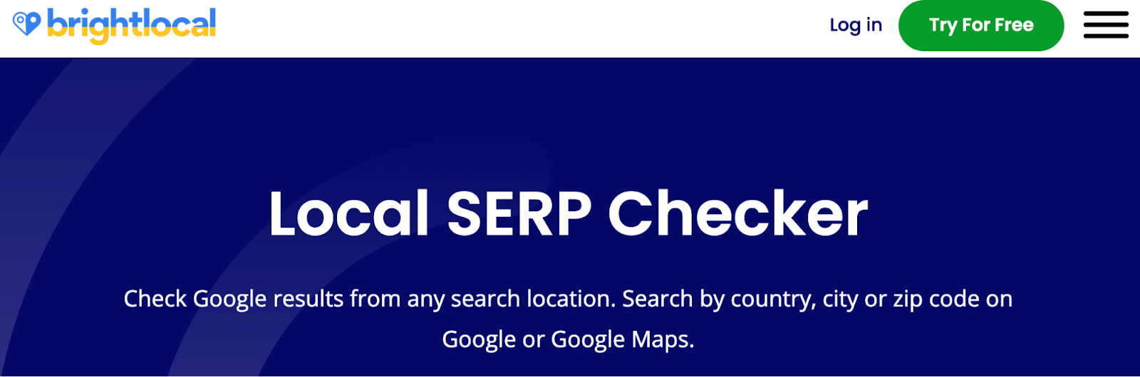 Ferramenta verificadora de SERP local da BrightLocal