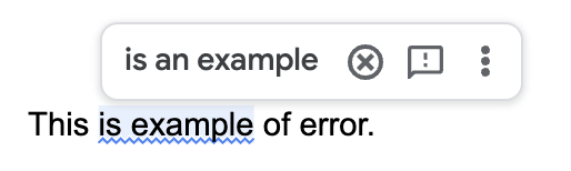 Esempio di Google Docs che evidenzia un errore grammaticale