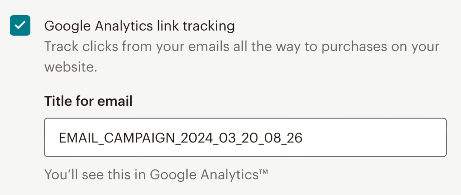 Automatic campaign tracking with GA integration.