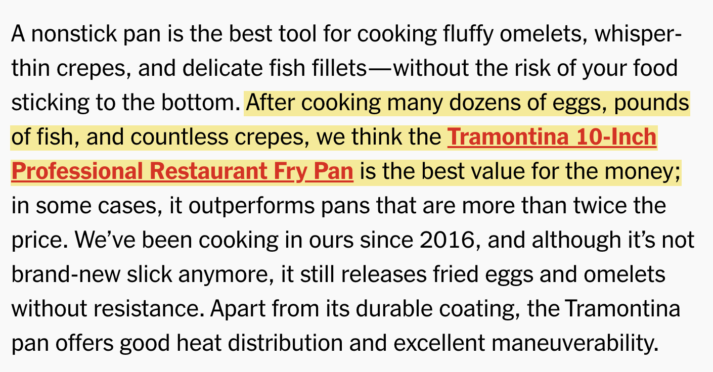 Wirecutter's introduction in its post on the best non-stick pans