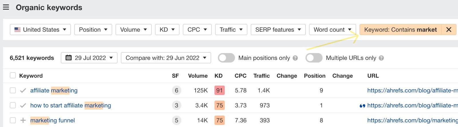 Searching with Partial match