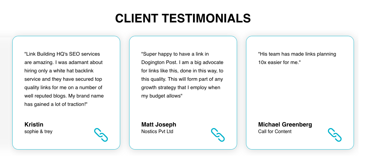 Client testimonial

