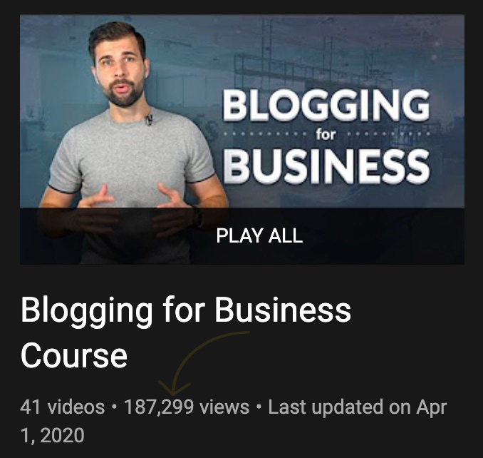 "Blogging for Business" course playlist.