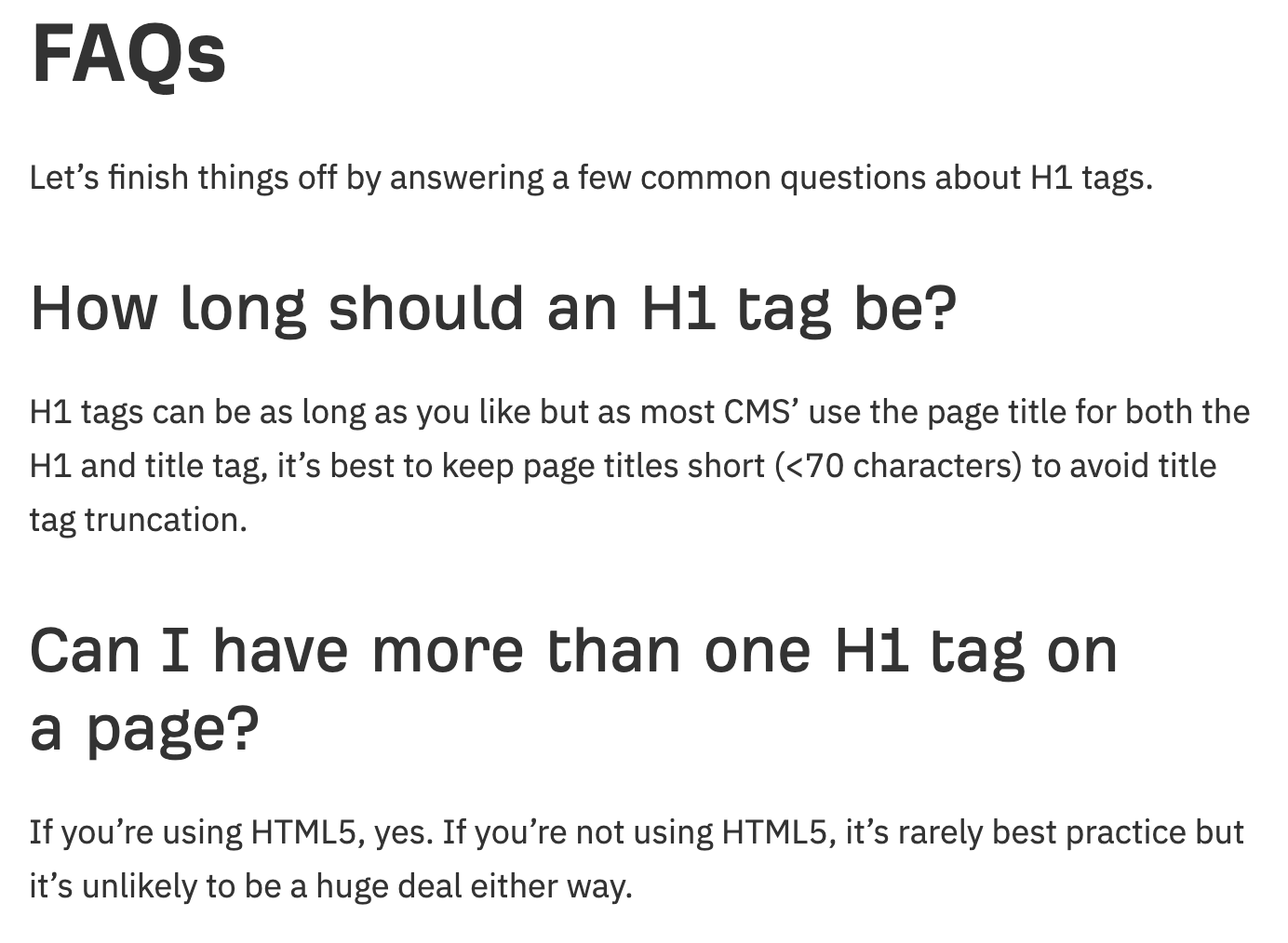 The FAQ section in one of Ahrefs' blog posts
