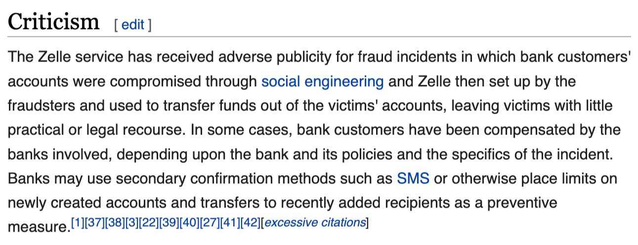 Except of Wiki page about Zelle