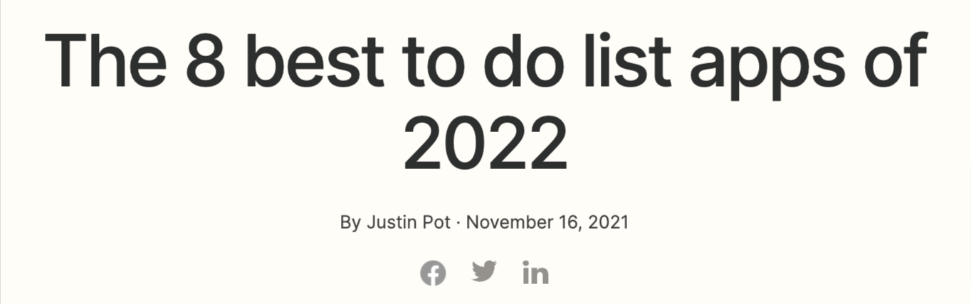 Zapier's article header: "best to do list apps"