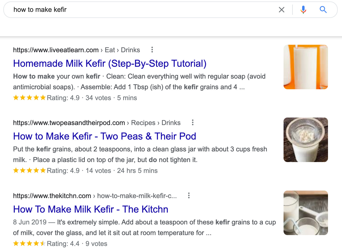 Search results for the query, "how to make kefir"
