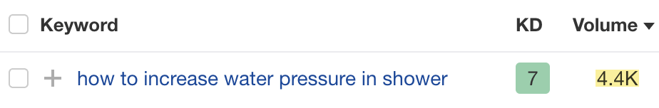 每月有上千个人搜索 "how to increase water pressure in shower" 