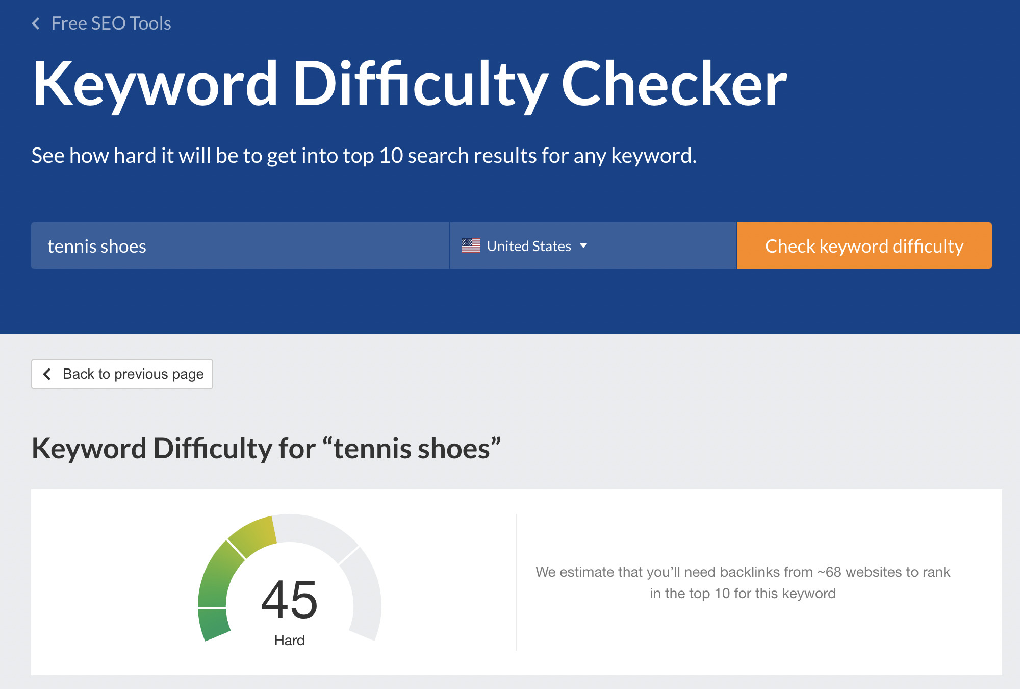 Ahrefs' free keyword difficulty checker