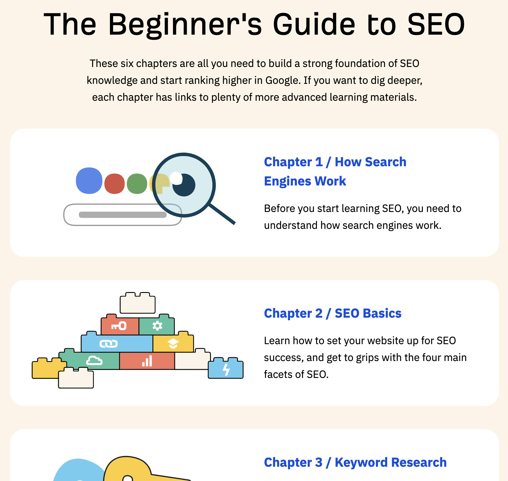 Página pilar do nosso guia para iniciantes em SEO