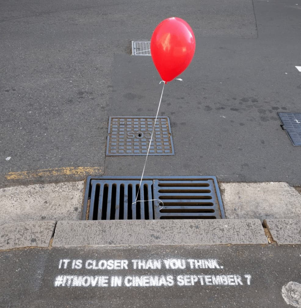 "IT" movie guerrilla marketing