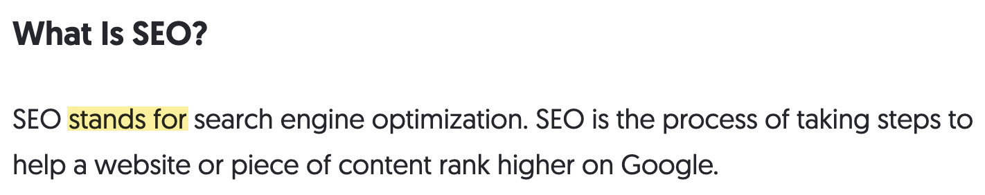SEO优化排名最高的网页之一的定义