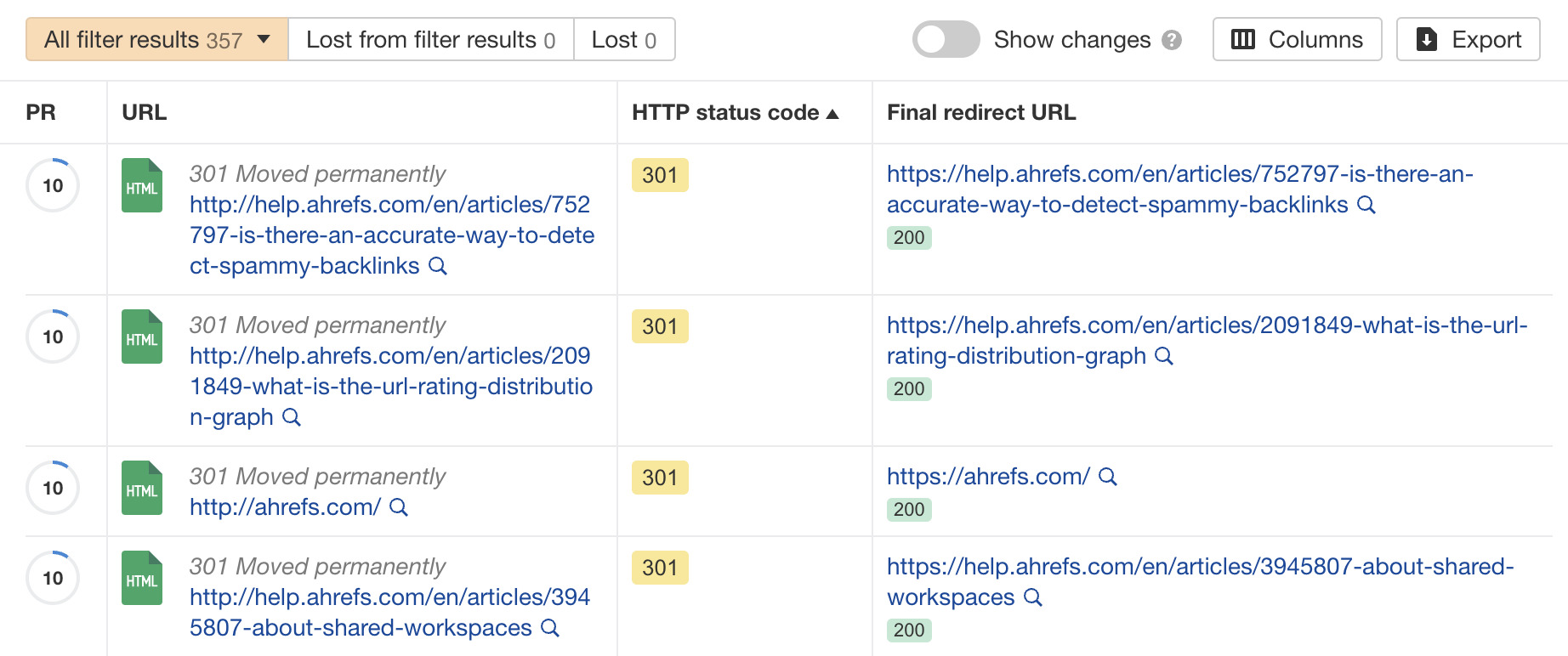 Investigando problemas de código de status HTTP na auditoria do site da Ahrefs
