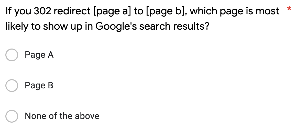 Example of a multiple-choice question in our application process