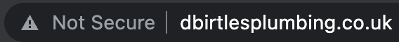 "Not Secure" warning in Google Chrome
