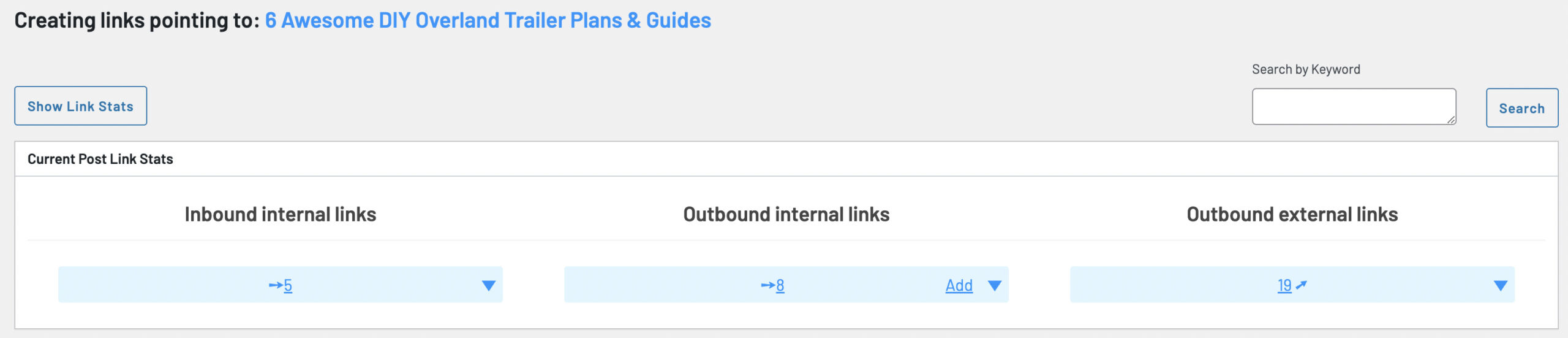 Relatório de links de sussurro de link