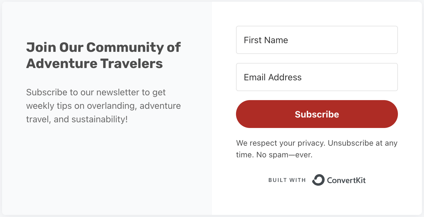 Email opt-in example
