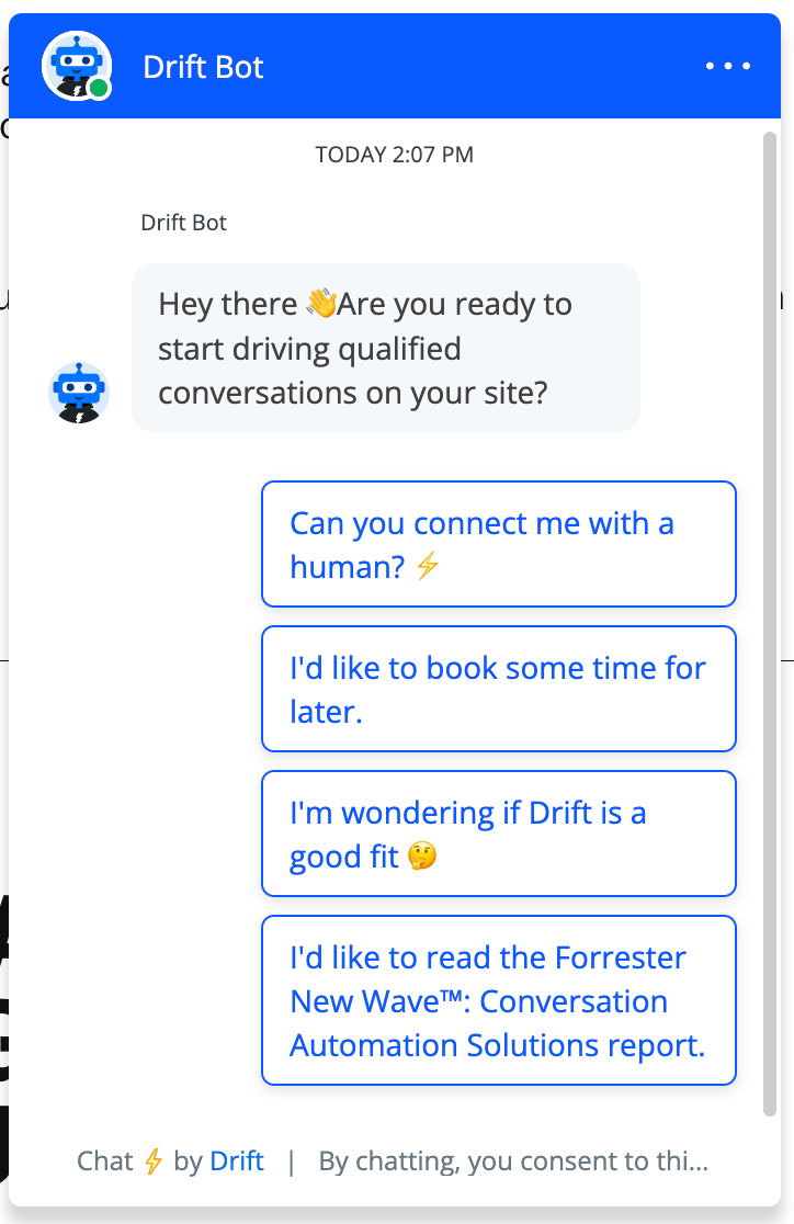 Chatbot example