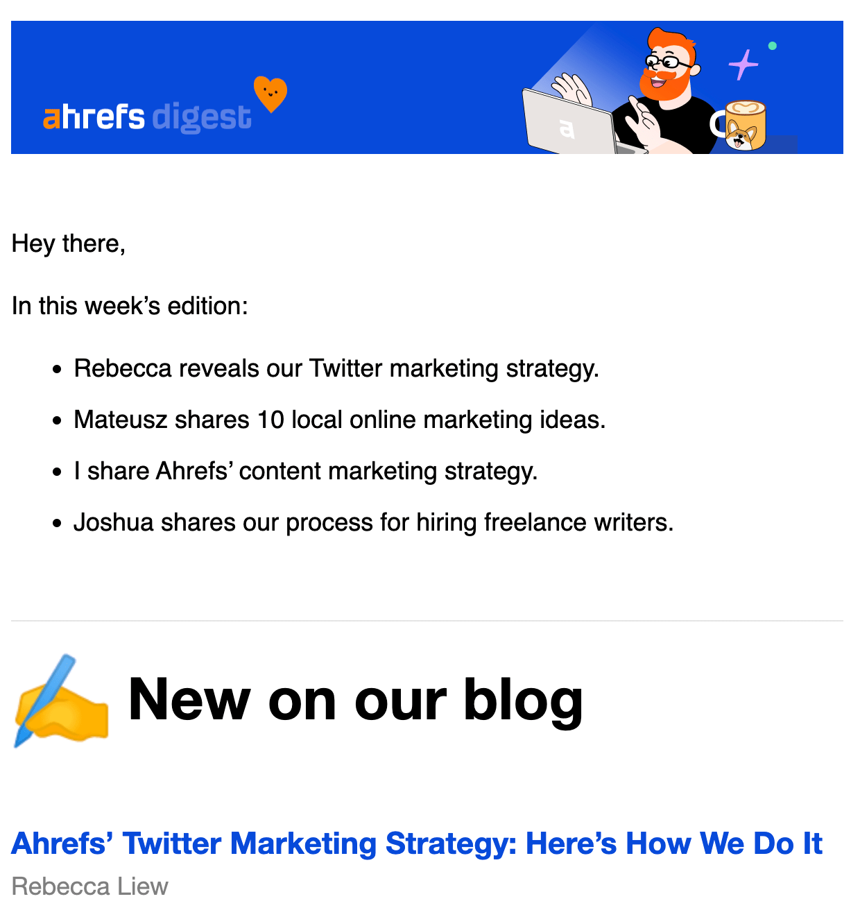 Ahrefs' newsletter