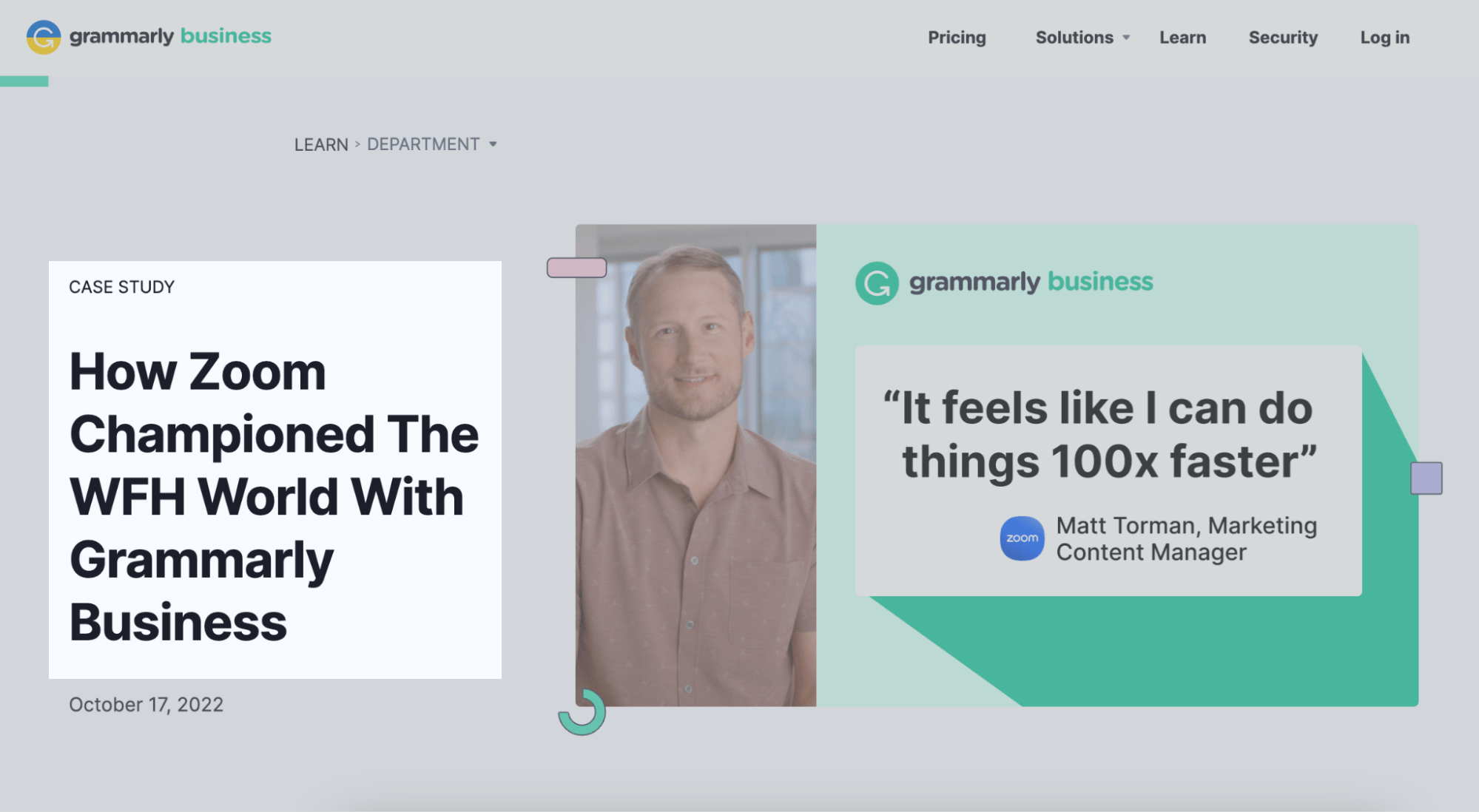 Example of thought-leadership content from Grammarly